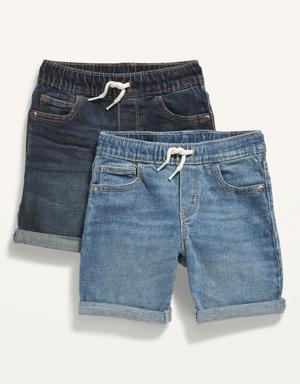360° Stretch Pull-On Jean Shorts for Toddler Boys blue