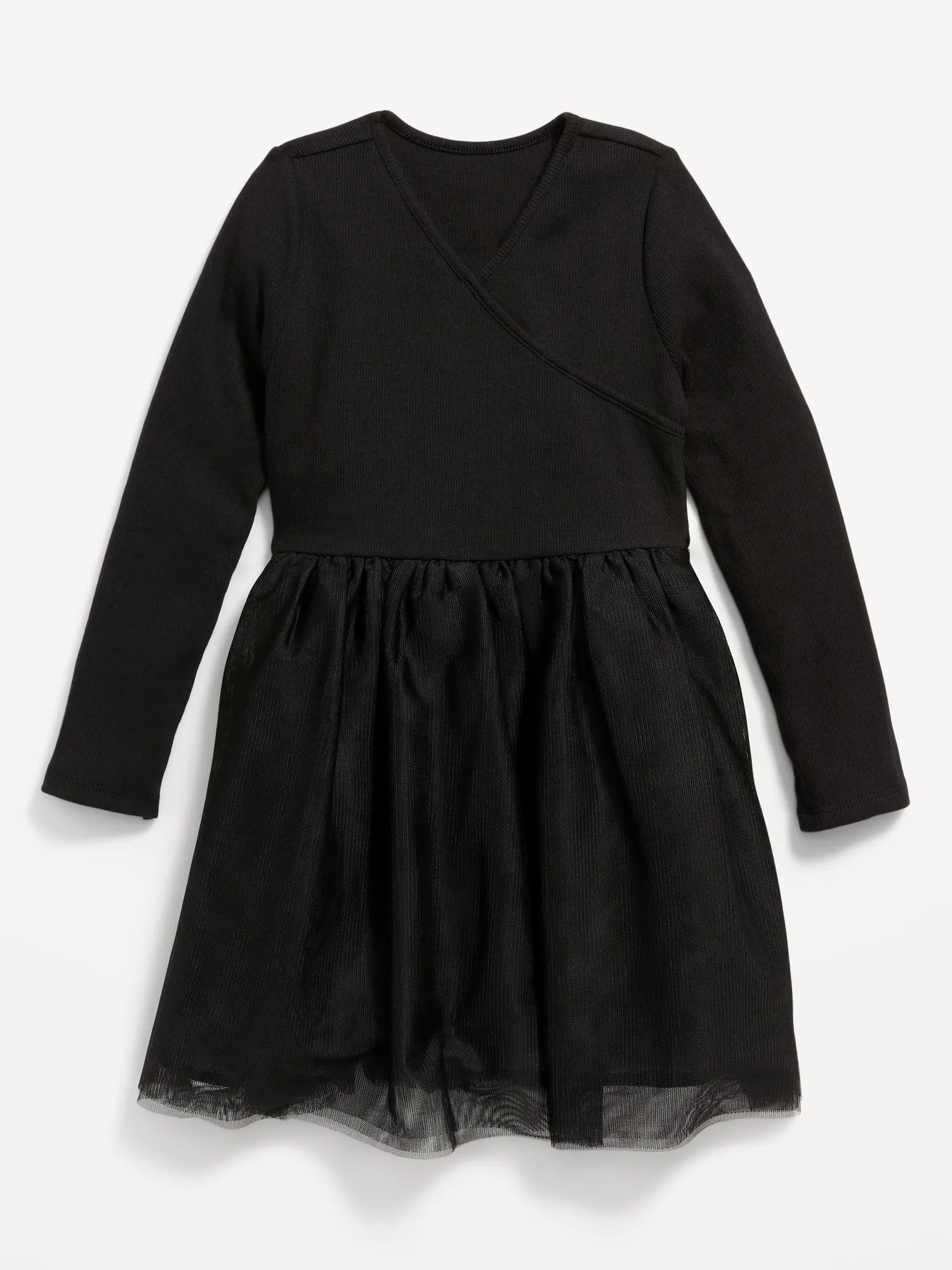 Old Navy Fit & Flare Wrap-Front Tutu Dress for Toddler Girls black. 1