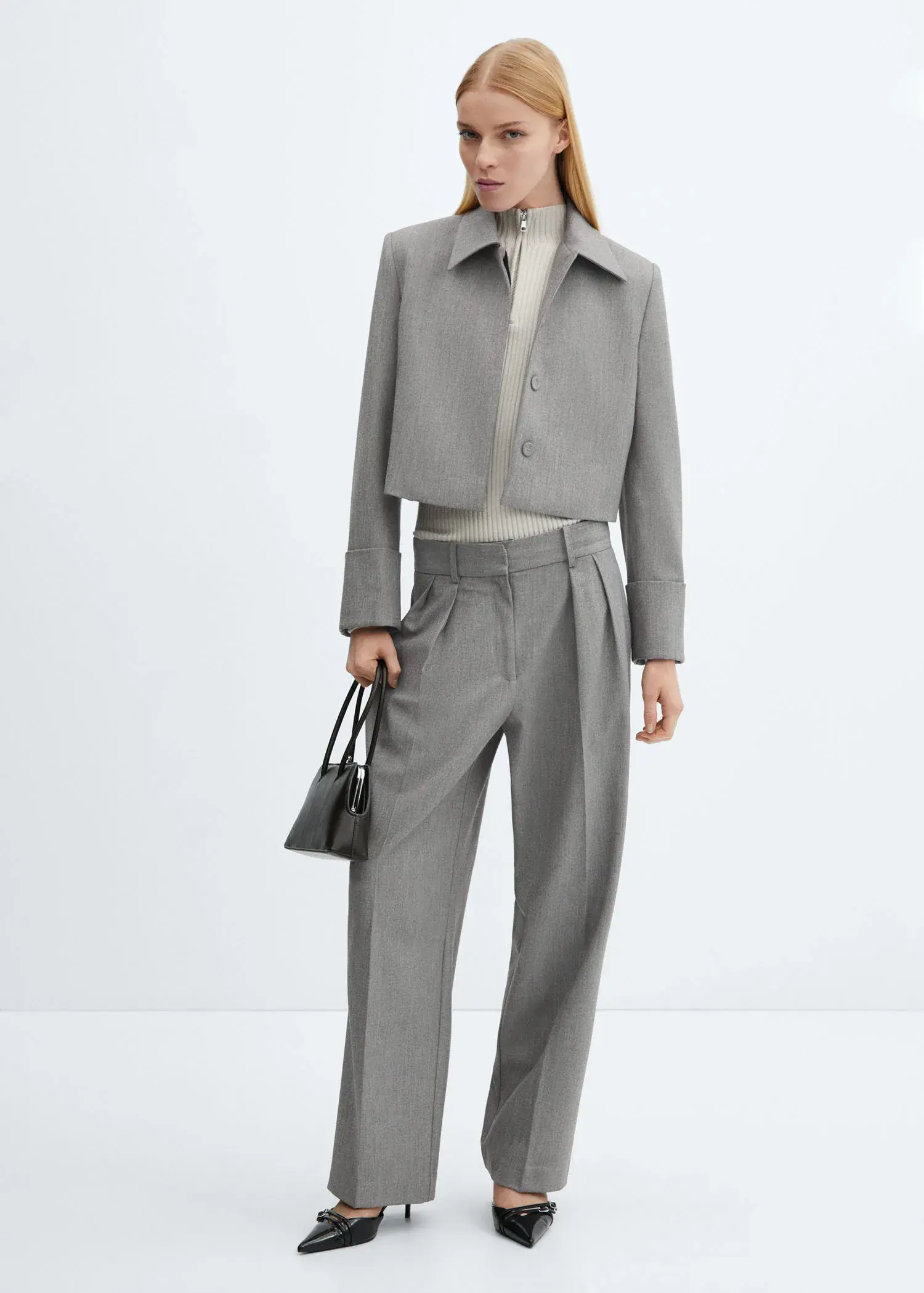 Mango Pleated suit trousers. 1