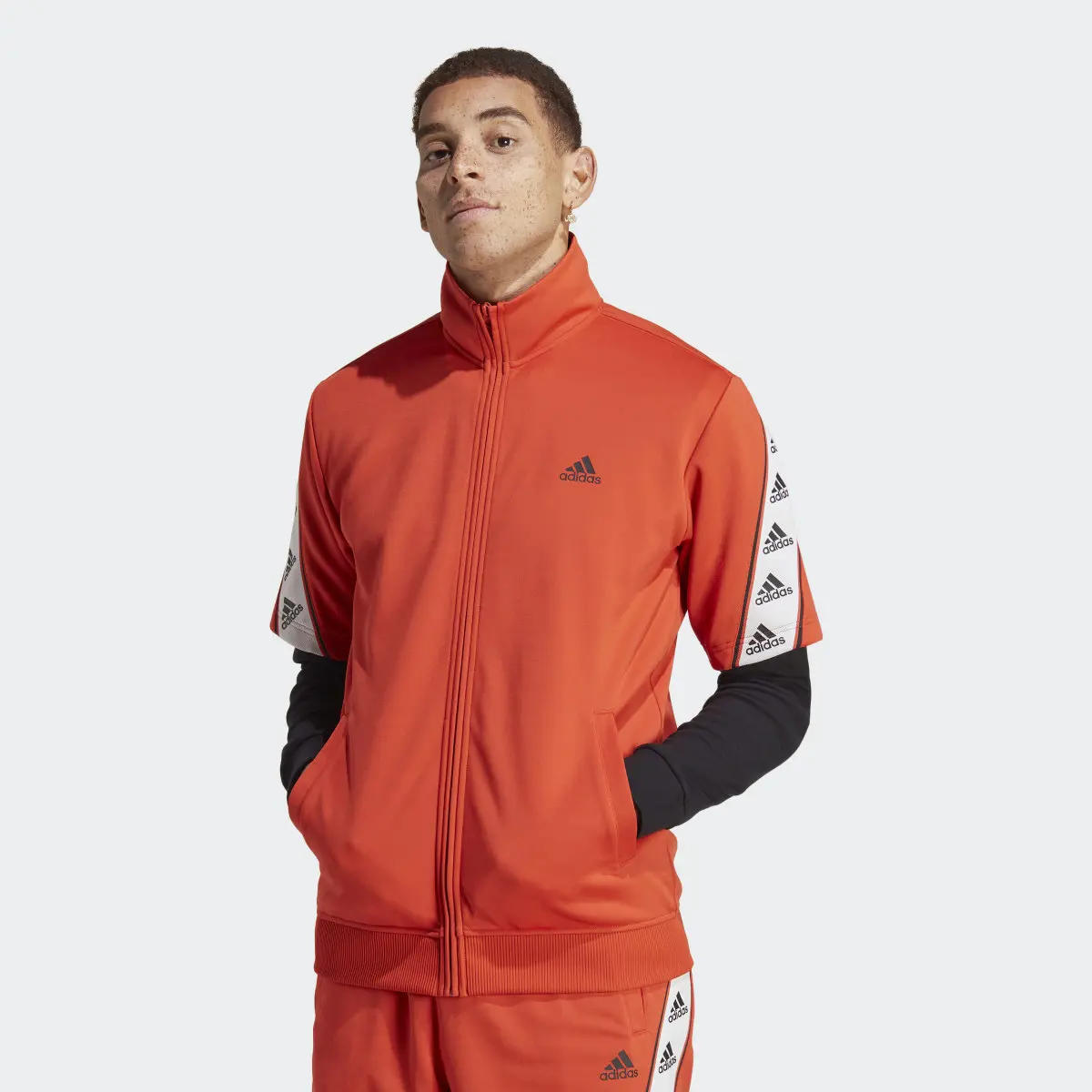 Adidas Taped Short Sleeve Track Jacket. 2