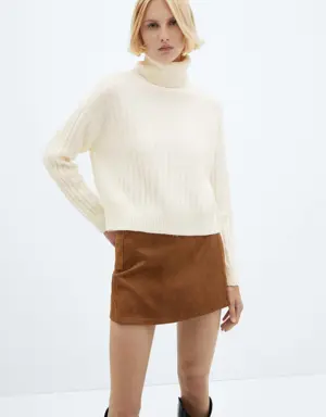 Mango Rolled neck cable sweater