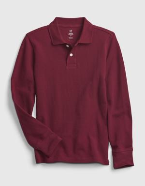 Kids 100% Organic Cotton Uniform Polo Shirt red