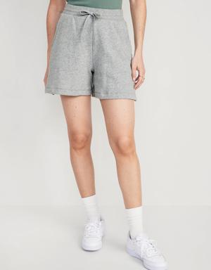 High-Waisted Lounge Sweat Shorts for Women -- 5-inch inseam gray