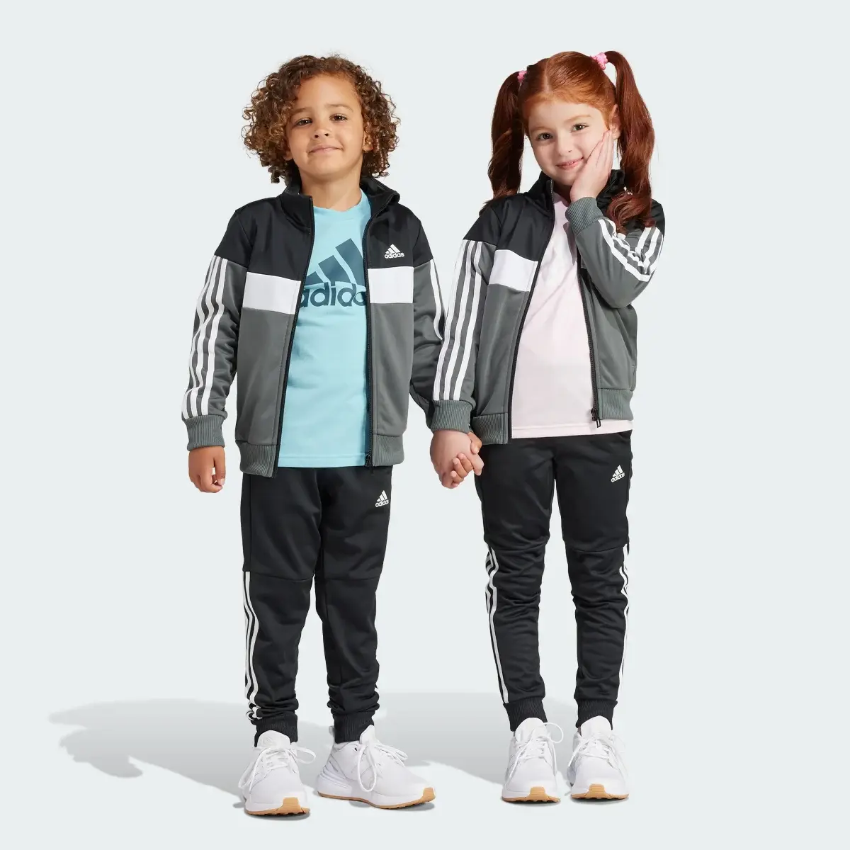 Adidas Survêtement scintillant Tiberio 3 bandes Colorblock Enfants. 1