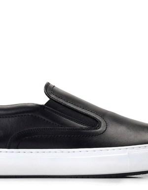 Hakiki Deri Siyah Sneaker Erkek Ayakkabı -8364-