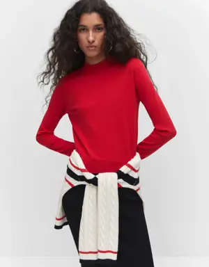 Fine-knit sweater with zip 