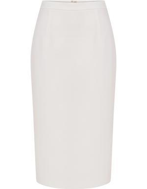 Crepe Midi Pencil Skirt