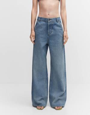 Loose Fit-Wideleg-Jeans mit niedriger Bundhöhe
