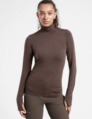 Athleta Foresthill Ascent Seamless Turtleneck brown