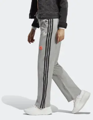 Adidas Pantaloni 3-Stripes High Rise Joggers with Chenille Flower Patches