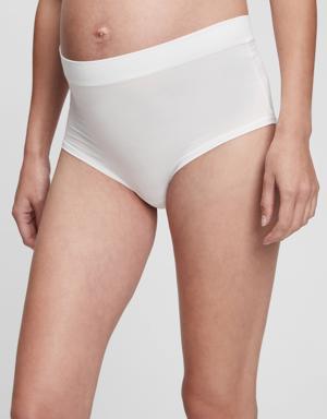 Maternity High Rise Briefs white