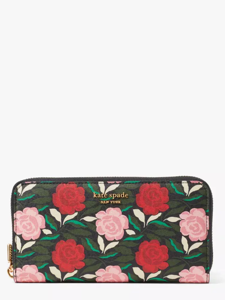 Kate Spade Morgan Rose Garden Zip-around Continental Wallet. 1