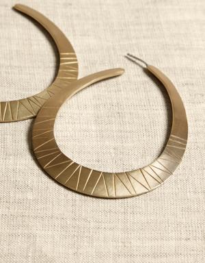 Ulani Etched Oval Hoop Earrings &#124 Aureus + Argent gold