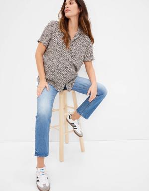 Maternity Button-Down Shirt beige