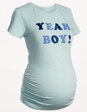 Maternity Graphic Side-Shirred T-Shirt blue