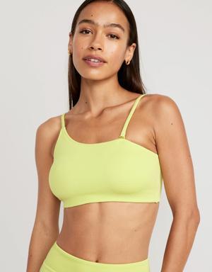 Pucker Convertible Bandeau Bikini Swim Top for Women green