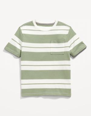 Old Navy Softest Short-Sleeve Striped Pocket T-Shirt for Boys green