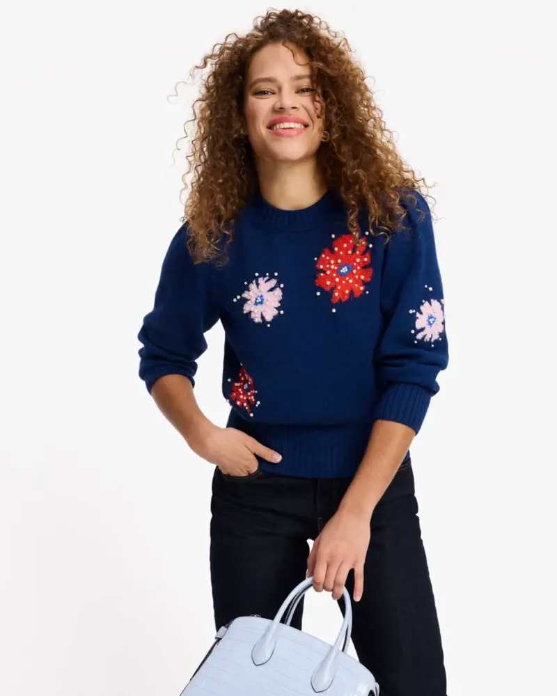 Kate Spade Floral Embellished Sweater. 3