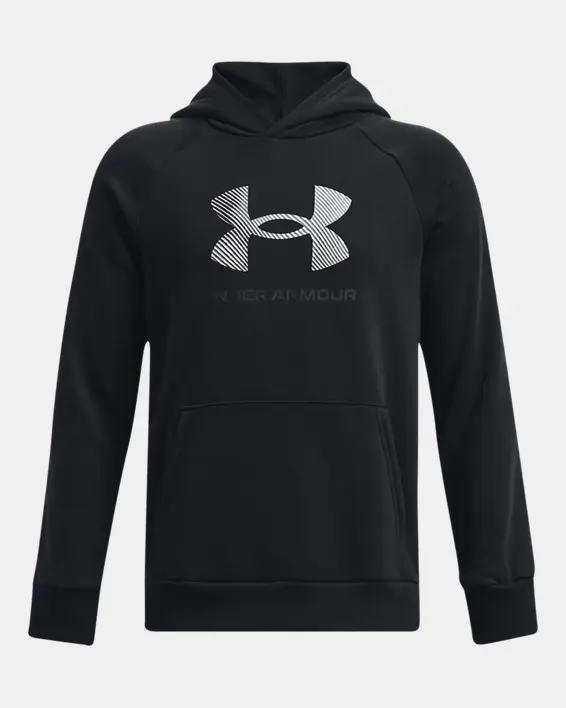 Under Armour Boys' UA Rival Fleece Big Logo Print Fill Hoodie. 1