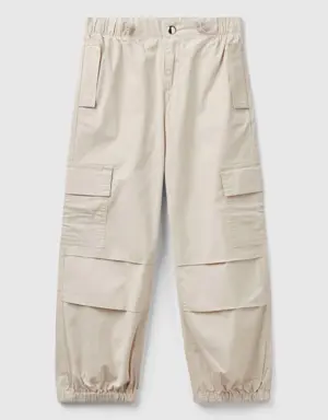 stretch cotton cargo trousers
