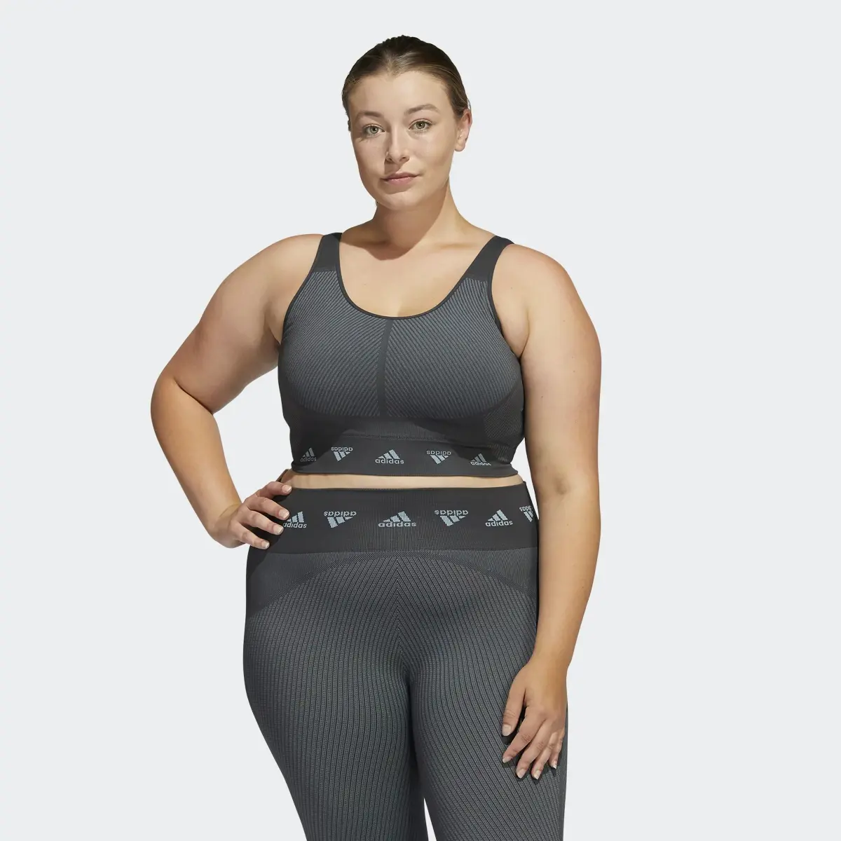 Adidas AEROKNIT Light-Support Bra (Plus Size). 2