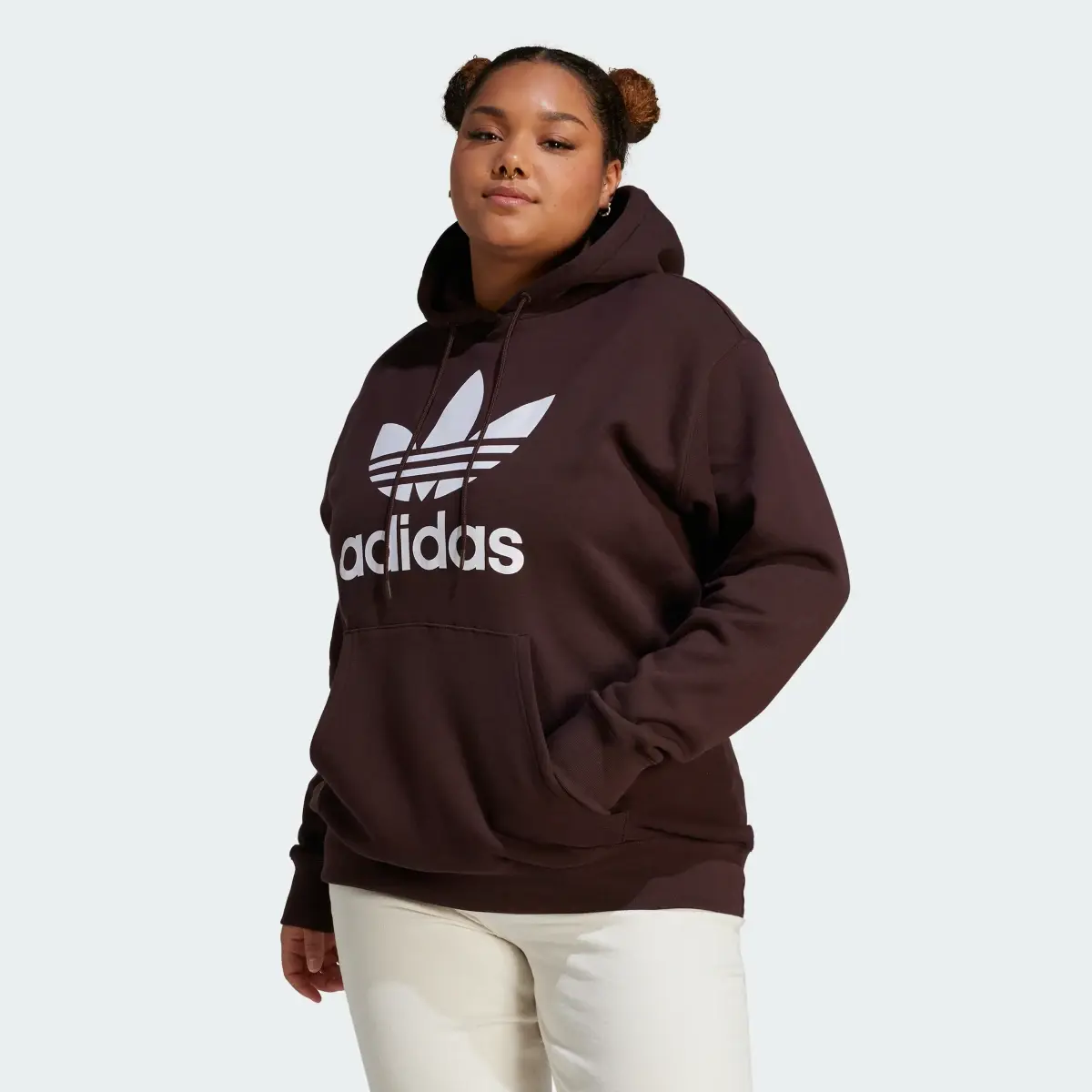 Adidas Adicolor Trefoil Hoodie (Plus Size). 2