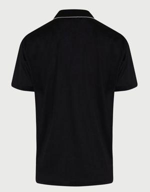 Siyah Regular Fit %100 Pamuk Basic Merserize Polo Yaka Tişört