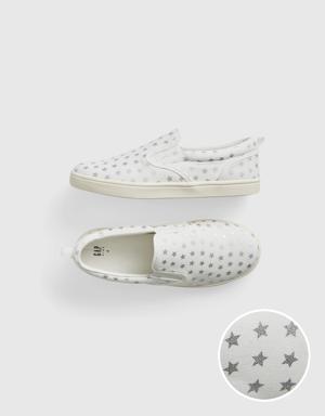 Kids Star Slip-On Sneakers white