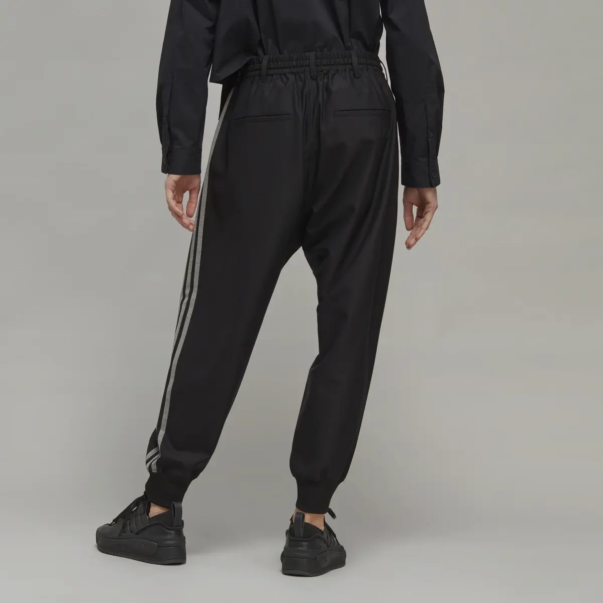 Adidas Y-3 3-Stripes Refined Wool Cuffed Joggers. 3