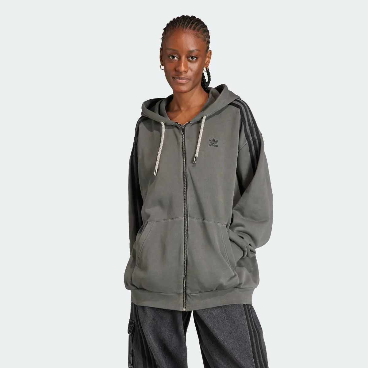 Adidas Adilenium Oversized Full-Zip Hoodie. 2