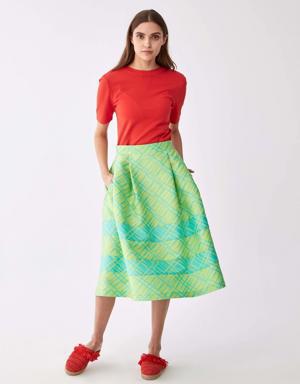 Lime Checked Tea Skirt