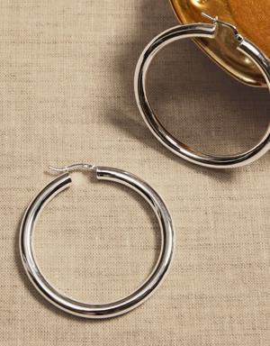 Ravena Large Hoop Earrings &#124 Aureus + Argent silver