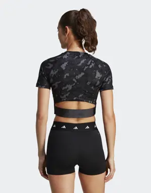Adidas T-shirt da allenamento Techfit Camo Print Crop. 3