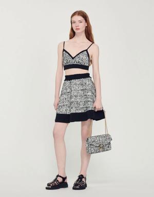 Two-tone tweed crop top Select a size and Login to add to Wish list