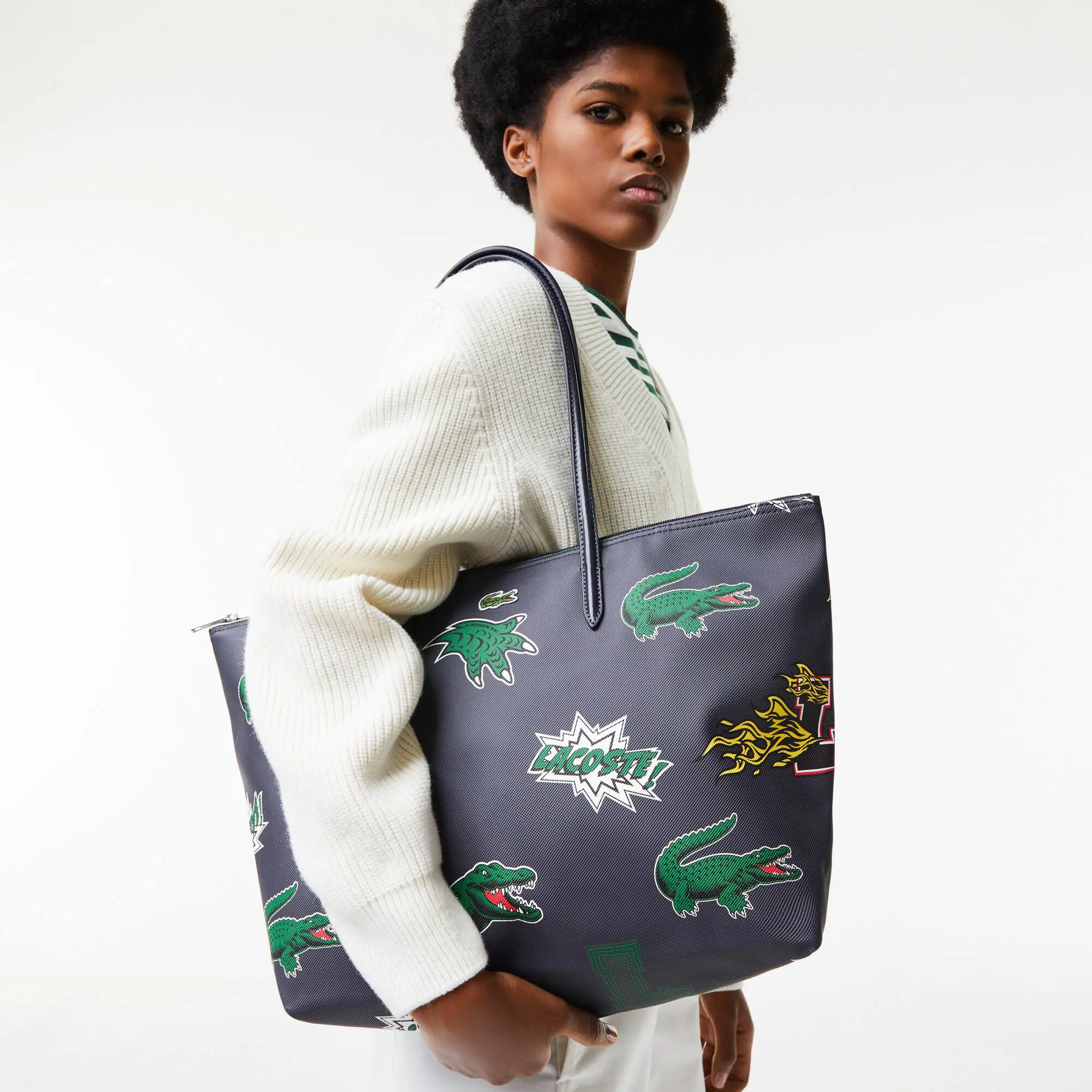 Lacoste Shopping Bag con Estampado Comic Lacoste Holiday para Mujer. 1