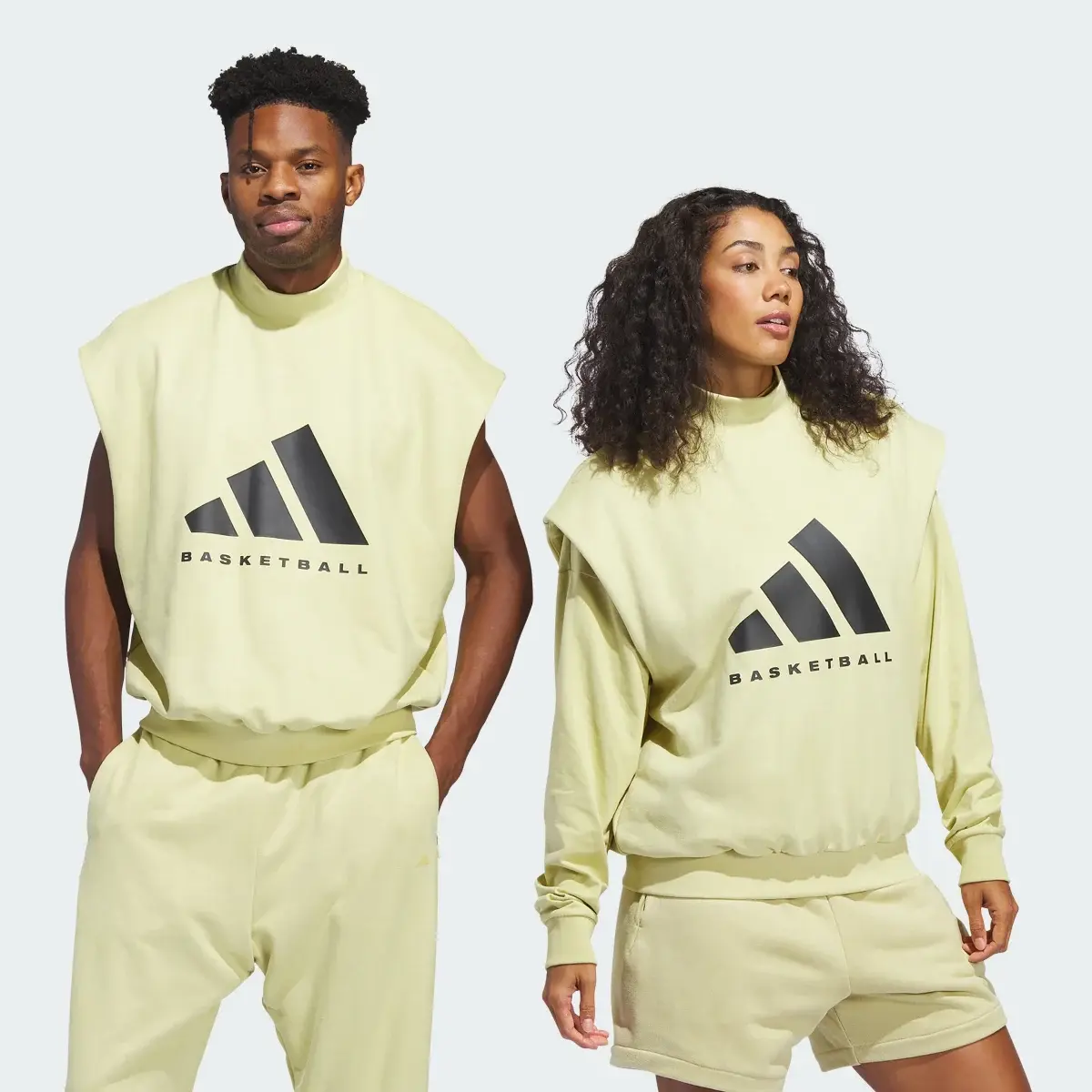 Adidas Basketball Sueded Sleeveless Sweatshirt. 1