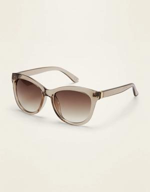 Round Cat-Eye Sunglasses for Women brown
