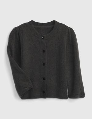 Toddler Pointelle Cardigan gray