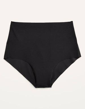 Soft-Knit No-Show Thong Underwear for Women black