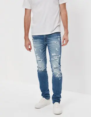 American Eagle AirFlex+ Patched Skinny Jean. 1