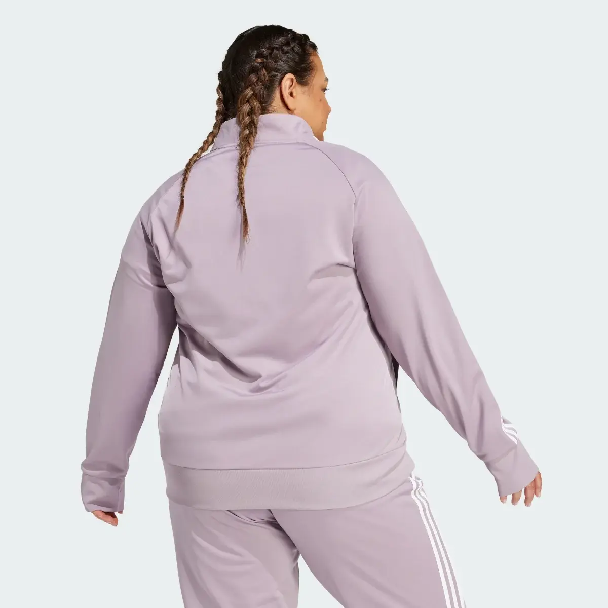 Adidas Essentials Warm-Up Tricot Slim 3-Stripes Track Jacket (Plus Size). 3