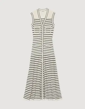 Striped knit midi dress