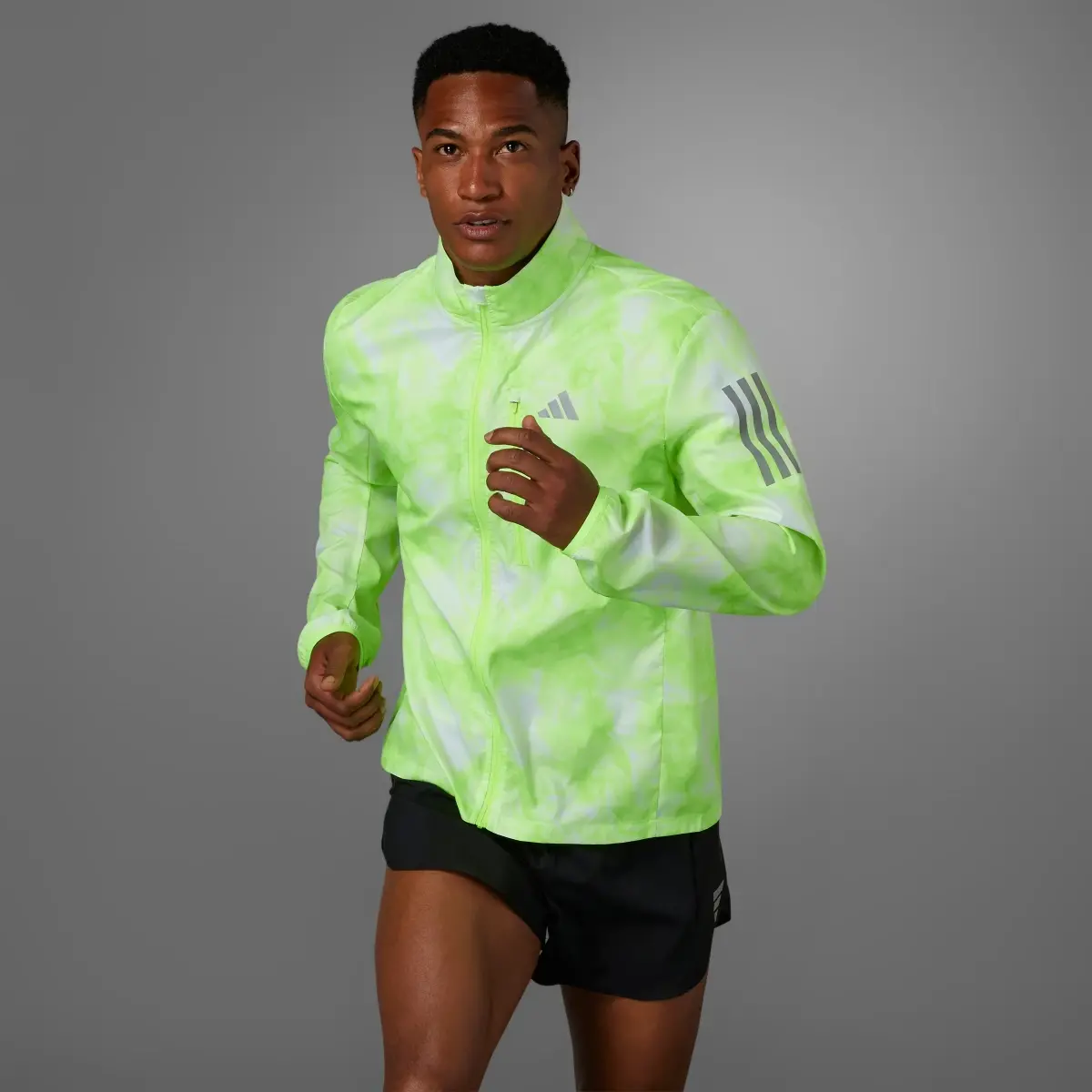 Adidas Own the Run Allover Print Jacket. 3