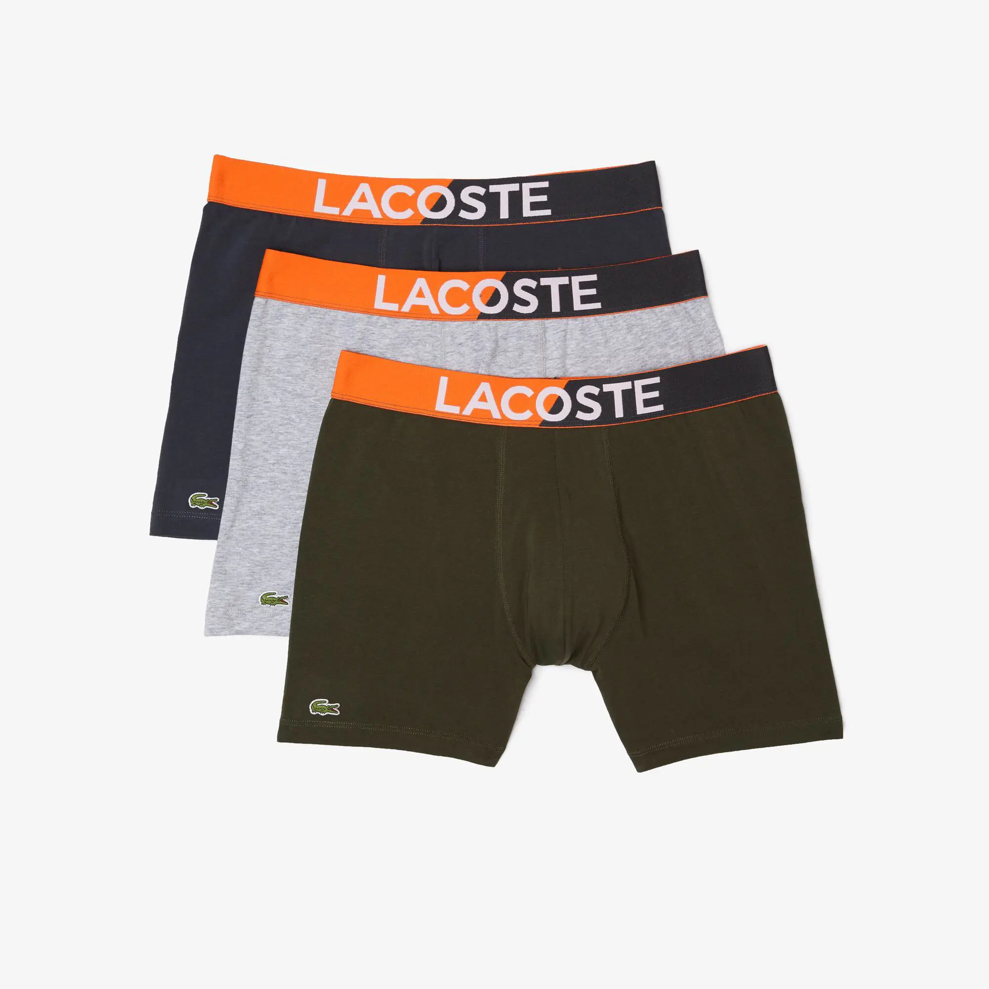 Lacoste Men’s Branded Waist Boxer Brief Three-Pack. 2
