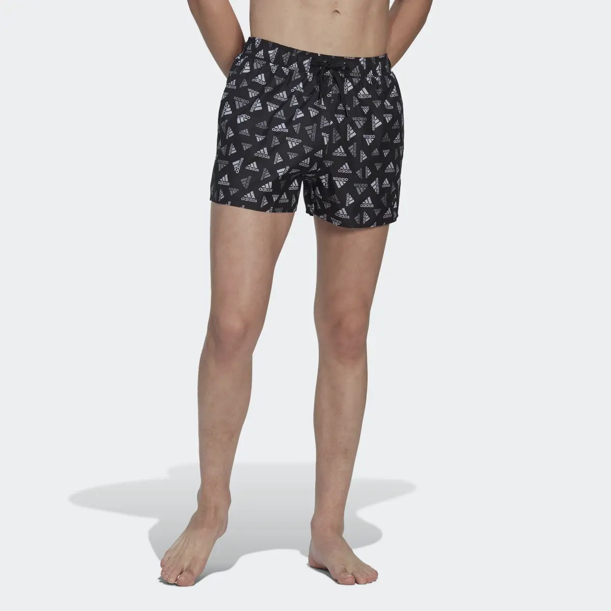 Adidas Logo Print CLX Swim Shorts Very Short Length. 1