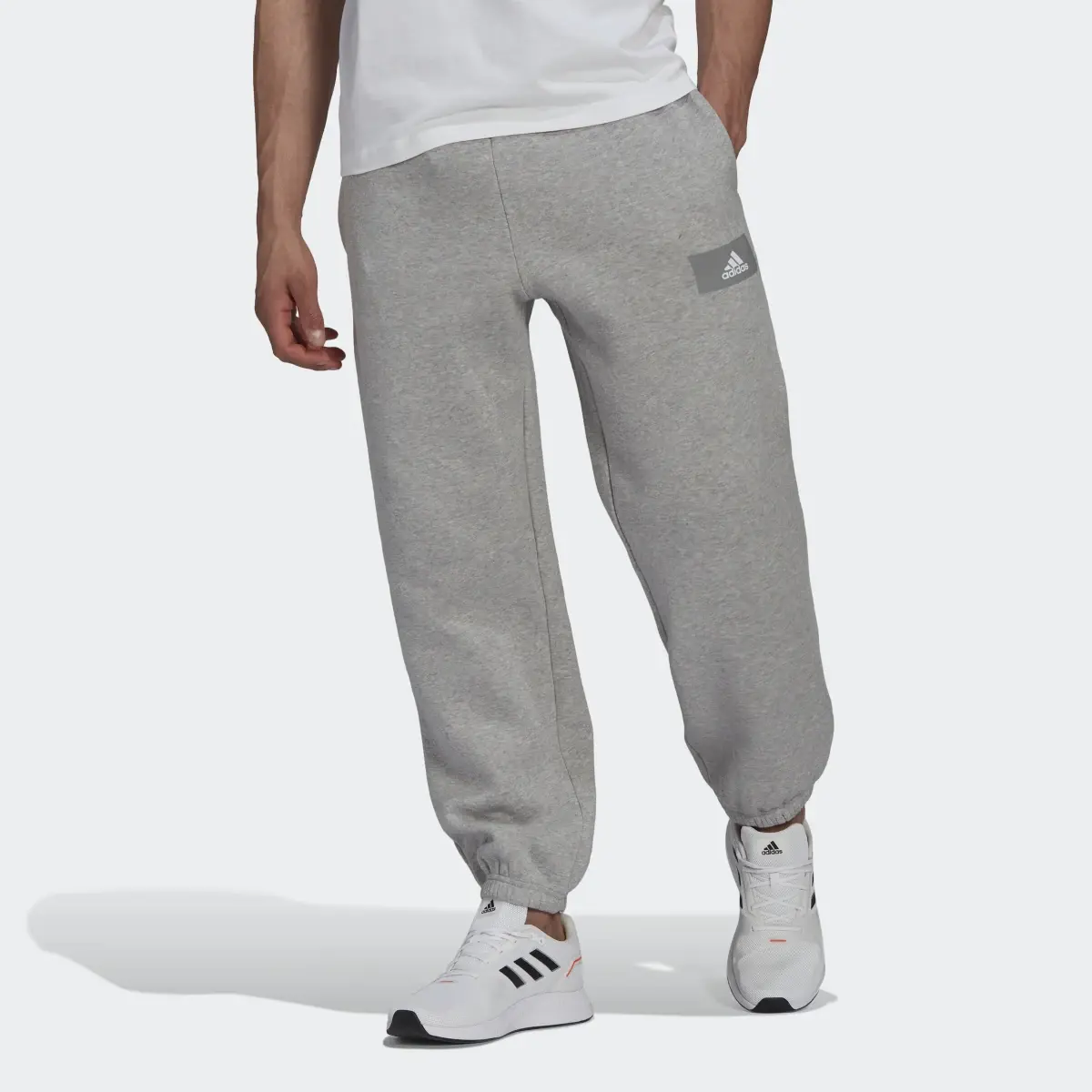 Adidas Essentials FeelVivid Cotton fleece Straight Leg Sweat Pants. 1