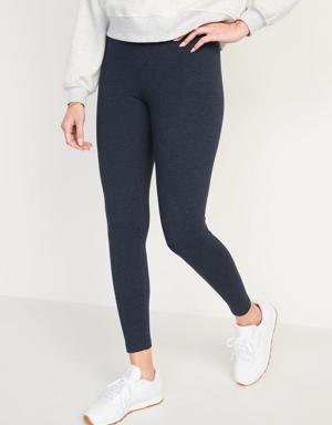 High-Waisted Jersey Ankle Leggings blue