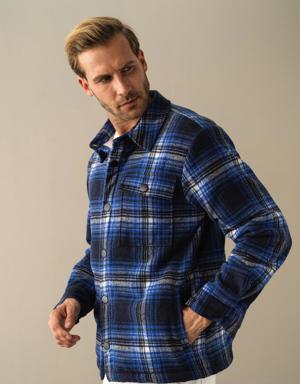 İçi Polar Astarlı Oversize Ekose Gömlek Ceket