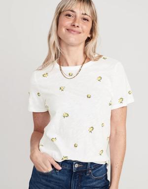 EveryWear Crew-Neck Printed T-Shirt for Women yellow