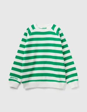 green and white striped sweatshirt